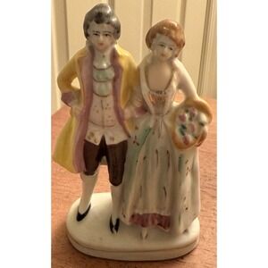 Vintage Porcelain Victorian Figurine-Occupied Japan-Handpainted-Man/Woman-5 1/2"